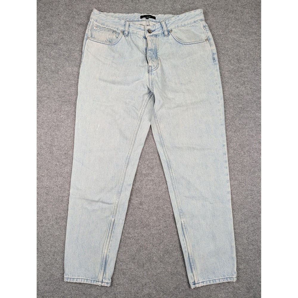 IRO Jeans‎ Mens 33x31 Blue Light Wash Regular Straight 100% Cotton Denim Italy